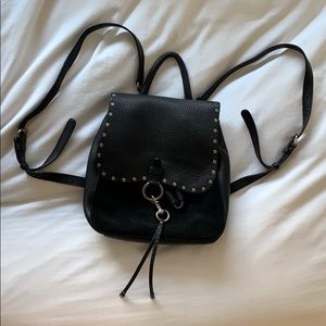 REBECCA MINKOFF- black backpack leather and suede